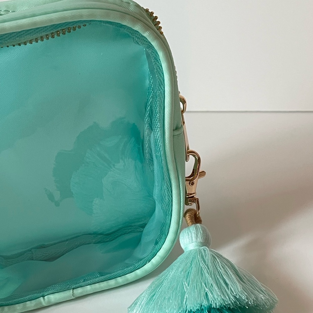 Mint Clear Pouch + Teal Ombré Tassel